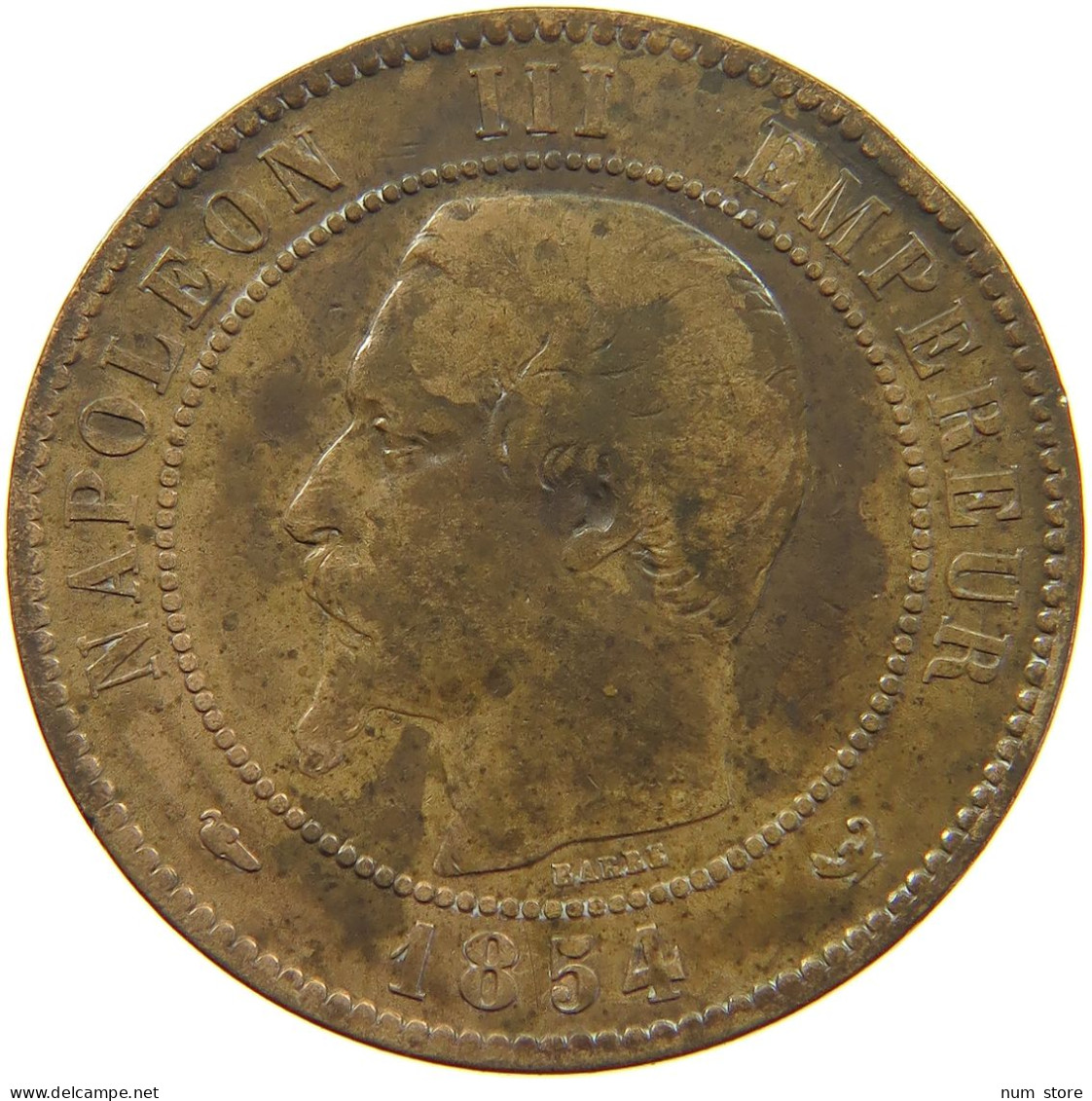 FRANCE 10 CENTIMES 1854 W #a059 0339 - 10 Centimes