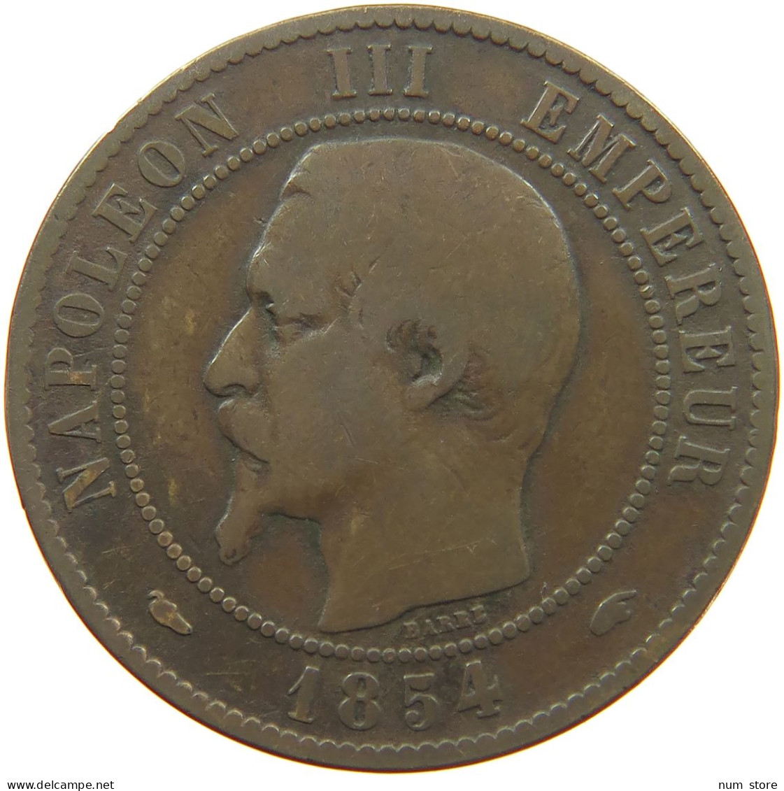 FRANCE 10 CENTIMES 1854 A #a066 0057 - 10 Centimes