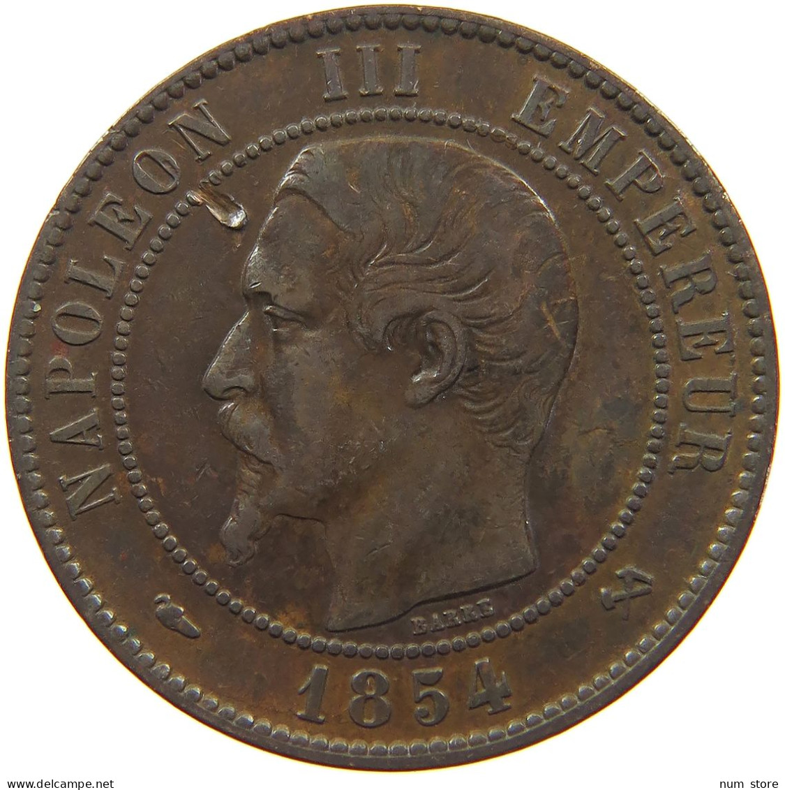 FRANCE 10 CENTIMES 1854 B #a050 0615 - 10 Centimes