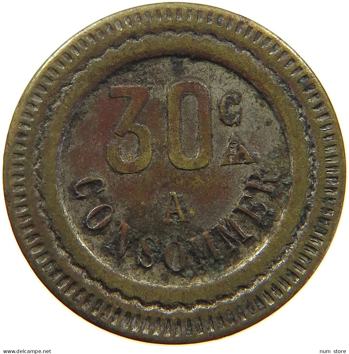 FRANCE 30 CENTIMES CONSOMMER JETON 182 #a063 0377 - Other & Unclassified