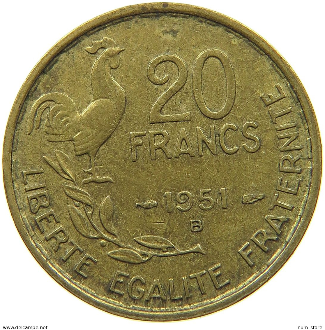 FRANCE 20 FRANCS 1951 B #s080 0517 - 20 Francs