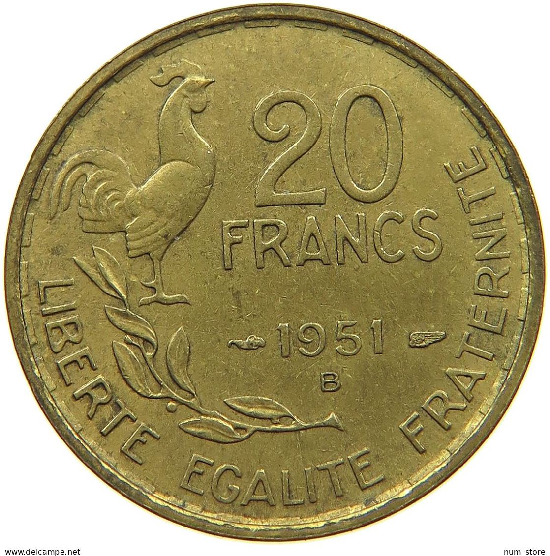 FRANCE 20 FRANCS 1951 B #s080 0529 - 20 Francs