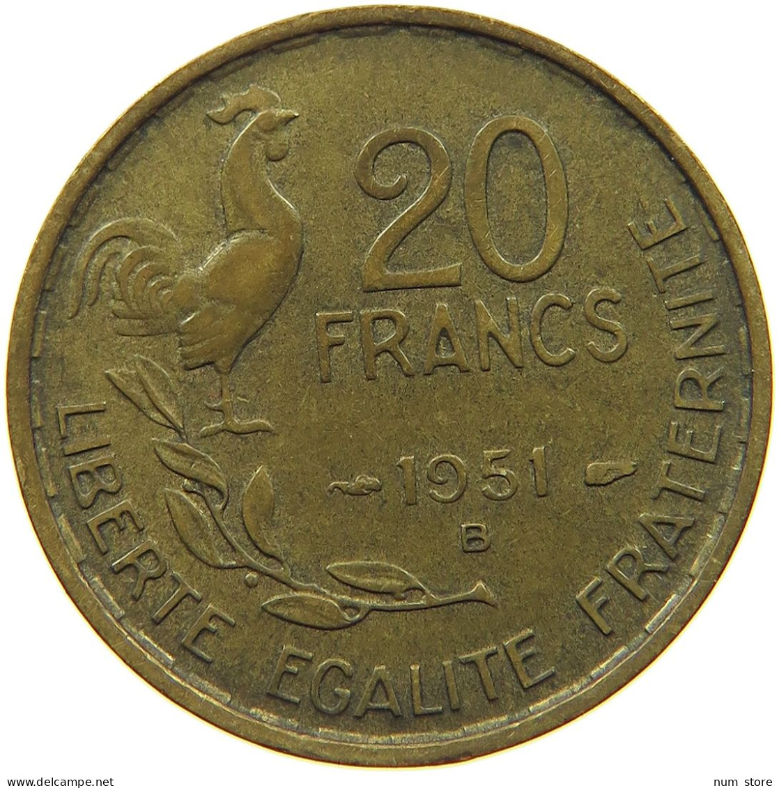 FRANCE 20 FRANCS 1951 B #s067 0223 - 20 Francs