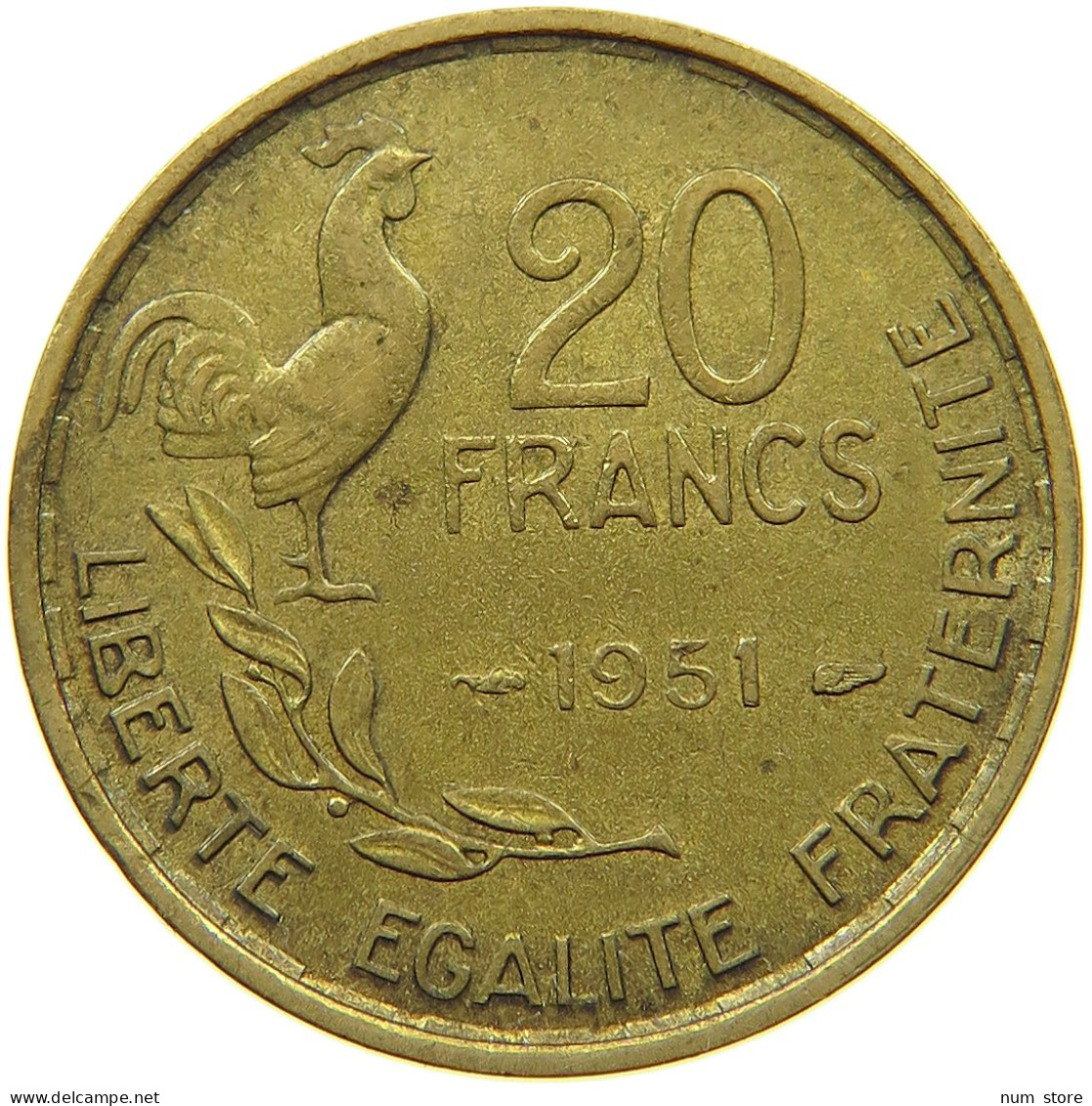 FRANCE 20 FRANCS 1951 #s066 0415 - 20 Francs