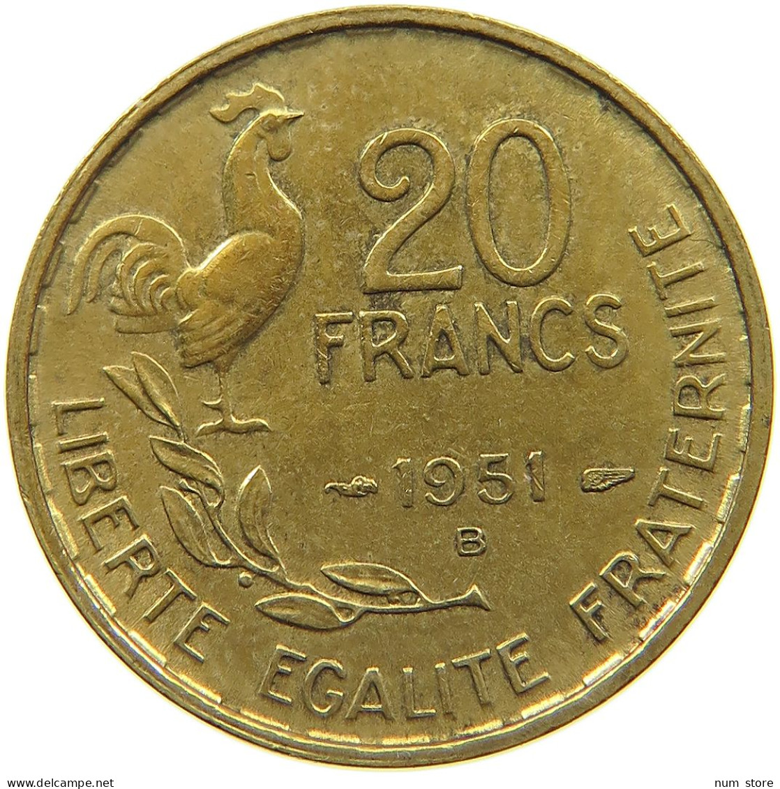 FRANCE 20 FRANCS 1951 B #a019 0721 - 20 Francs