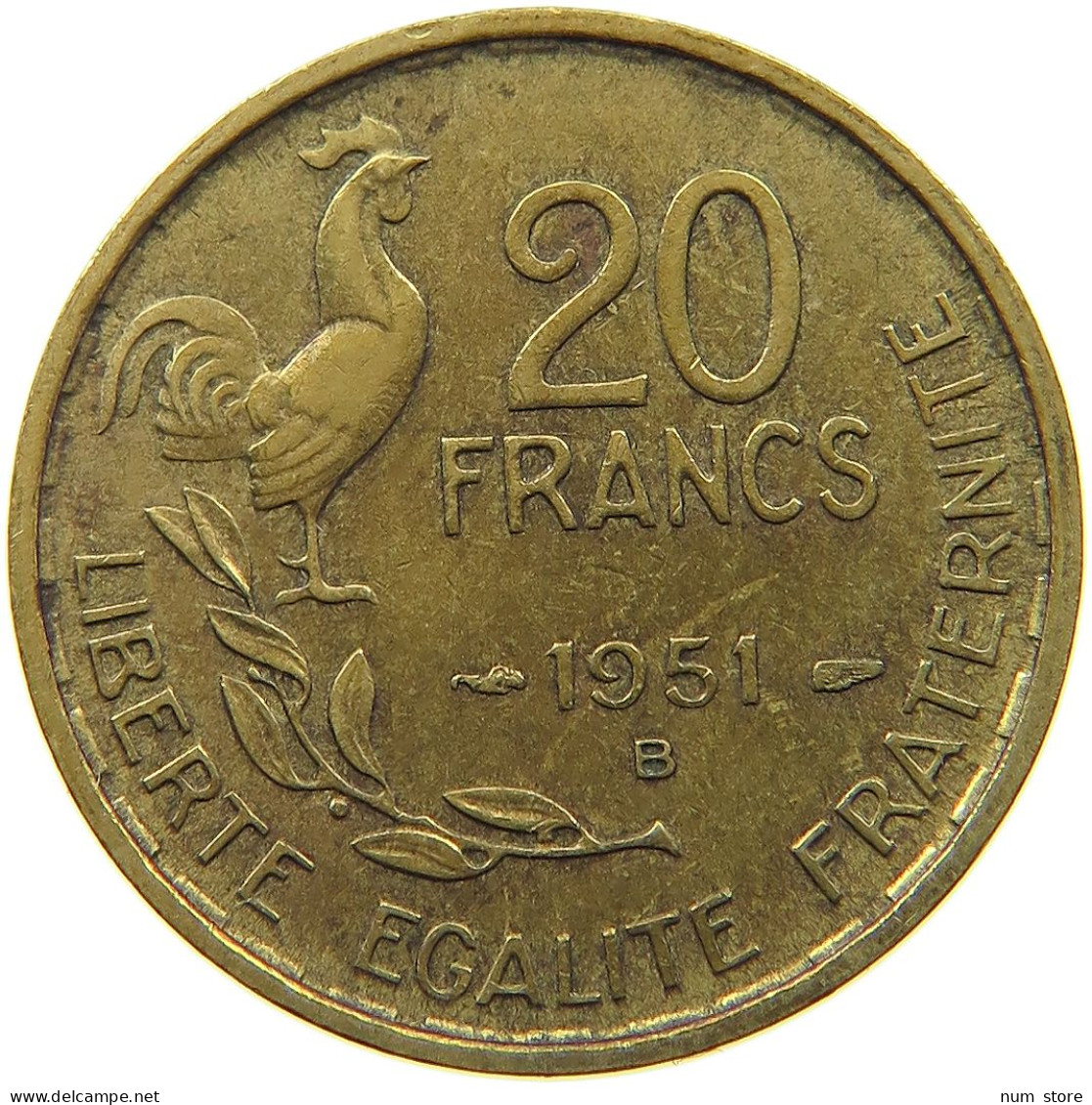 FRANCE 20 FRANCS 1951 B #a019 0719 - 20 Francs