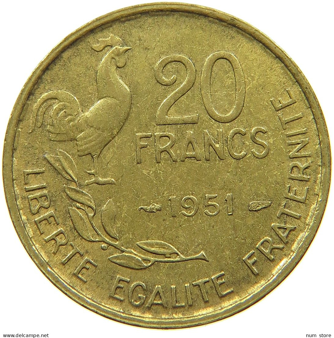 FRANCE 20 FRANCS 1951 #s080 0523 - 20 Francs