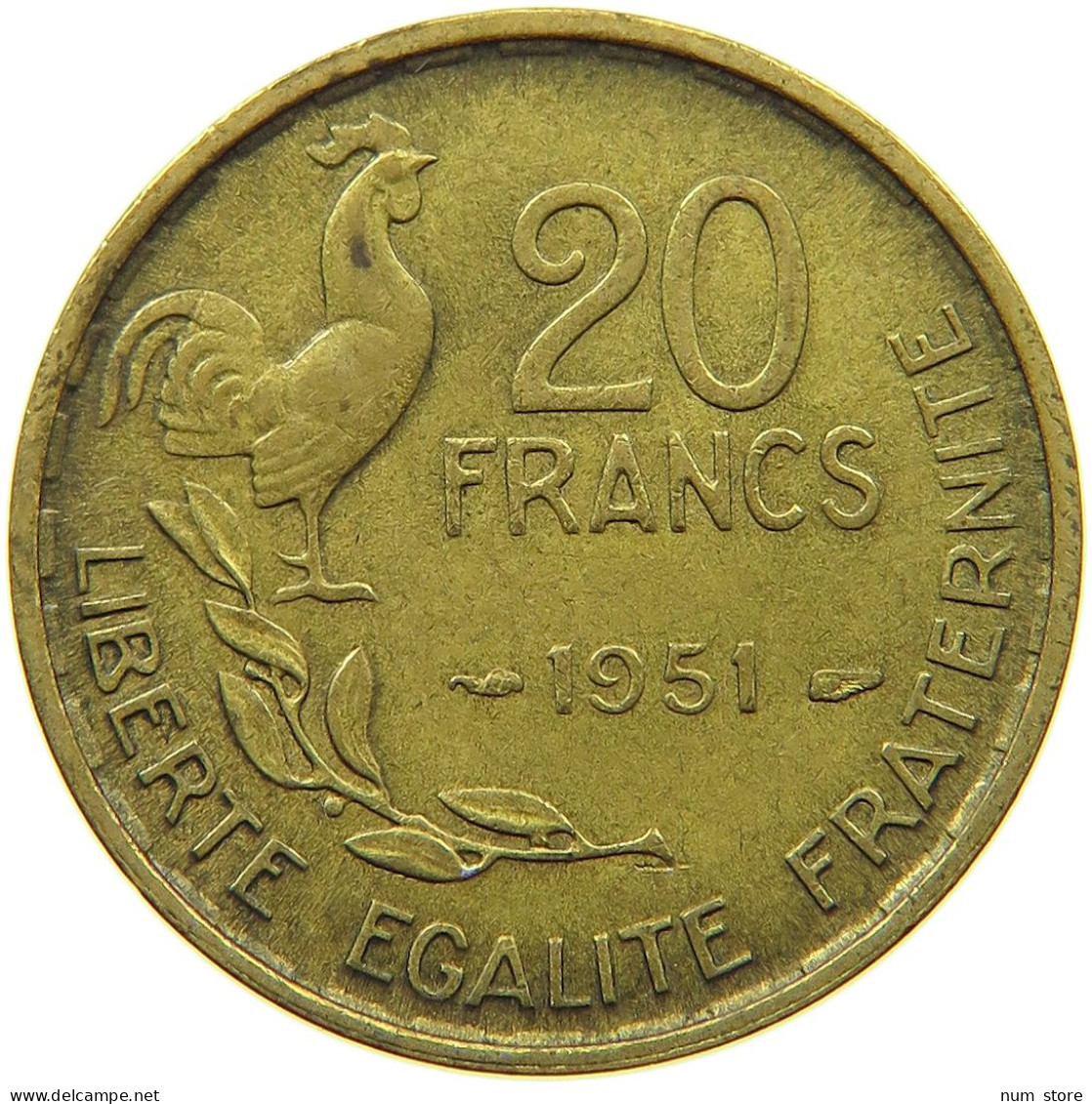 FRANCE 20 FRANCS 1951 #s066 0411 - 20 Francs