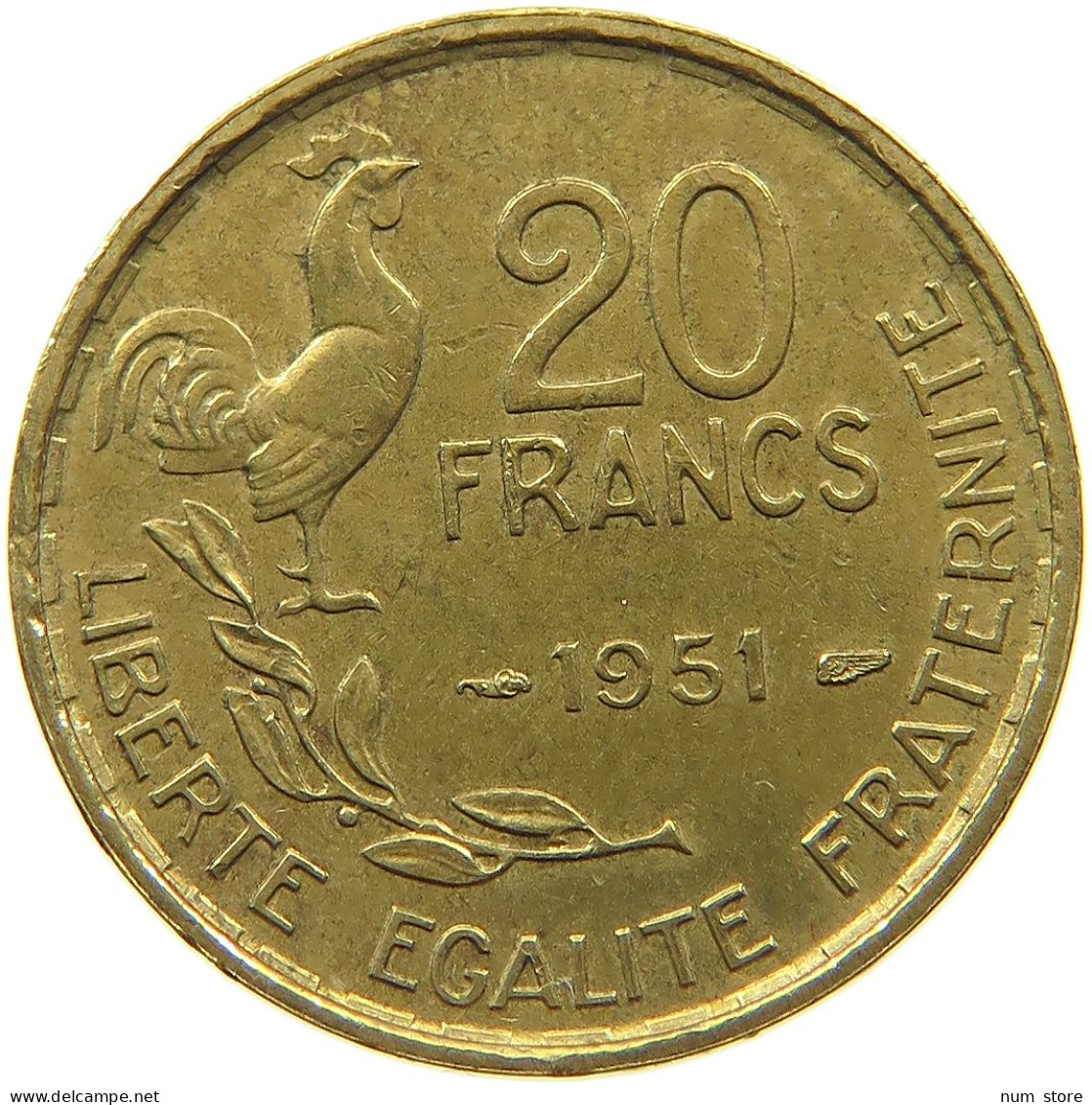 FRANCE 20 FRANCS 1951 #a019 0731 - 20 Francs