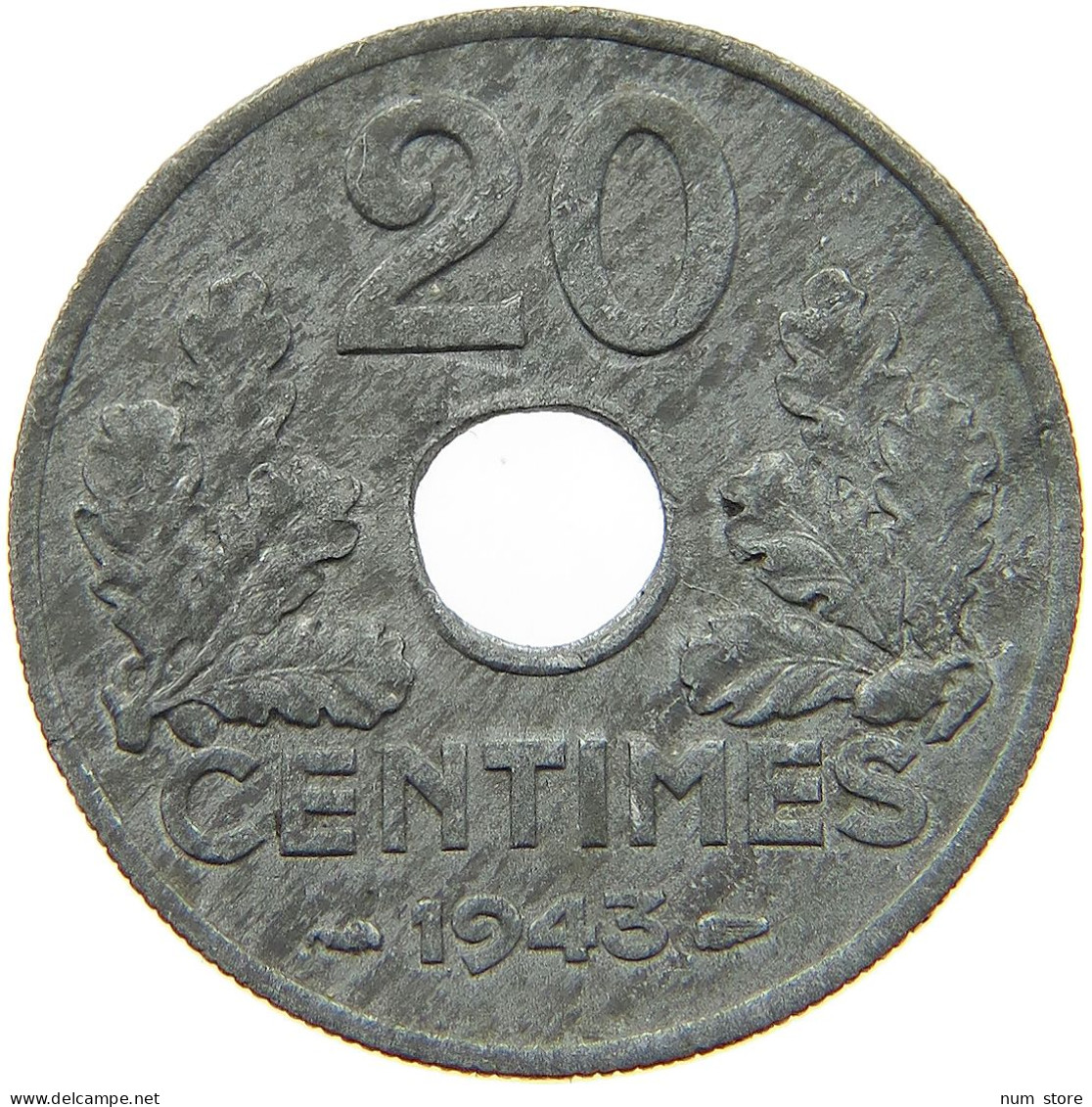 FRANCE 20 CENTIMES 1943 #a006 0193 - 20 Centimes