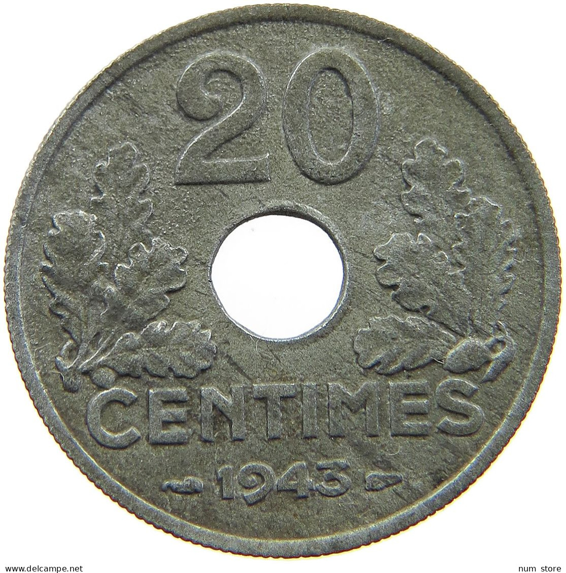 FRANCE 20 CENTIMES 1943 #a006 0205 - 20 Centimes