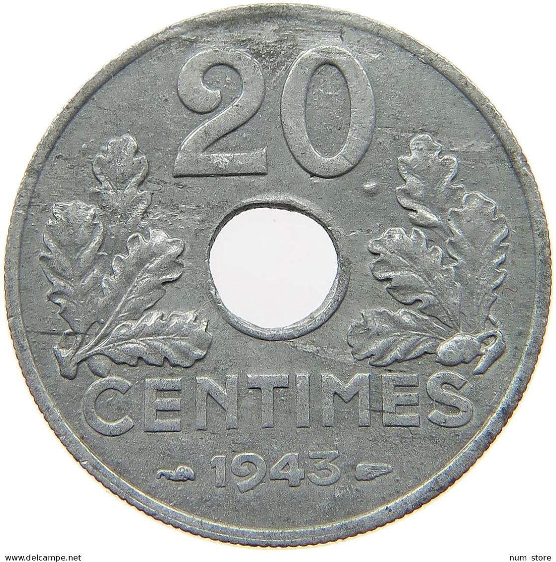 FRANCE 20 CENTIMES 1943 #a006 0199 - 20 Centimes