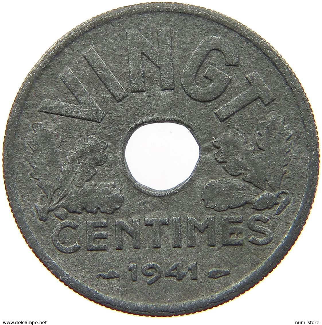 FRANCE 20 CENTIMES 1941 #a006 0223 - 20 Centimes