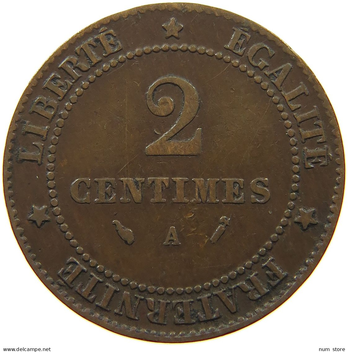 FRANCE 2 CENTIMES 1896 #a032 0437 - 2 Centimes