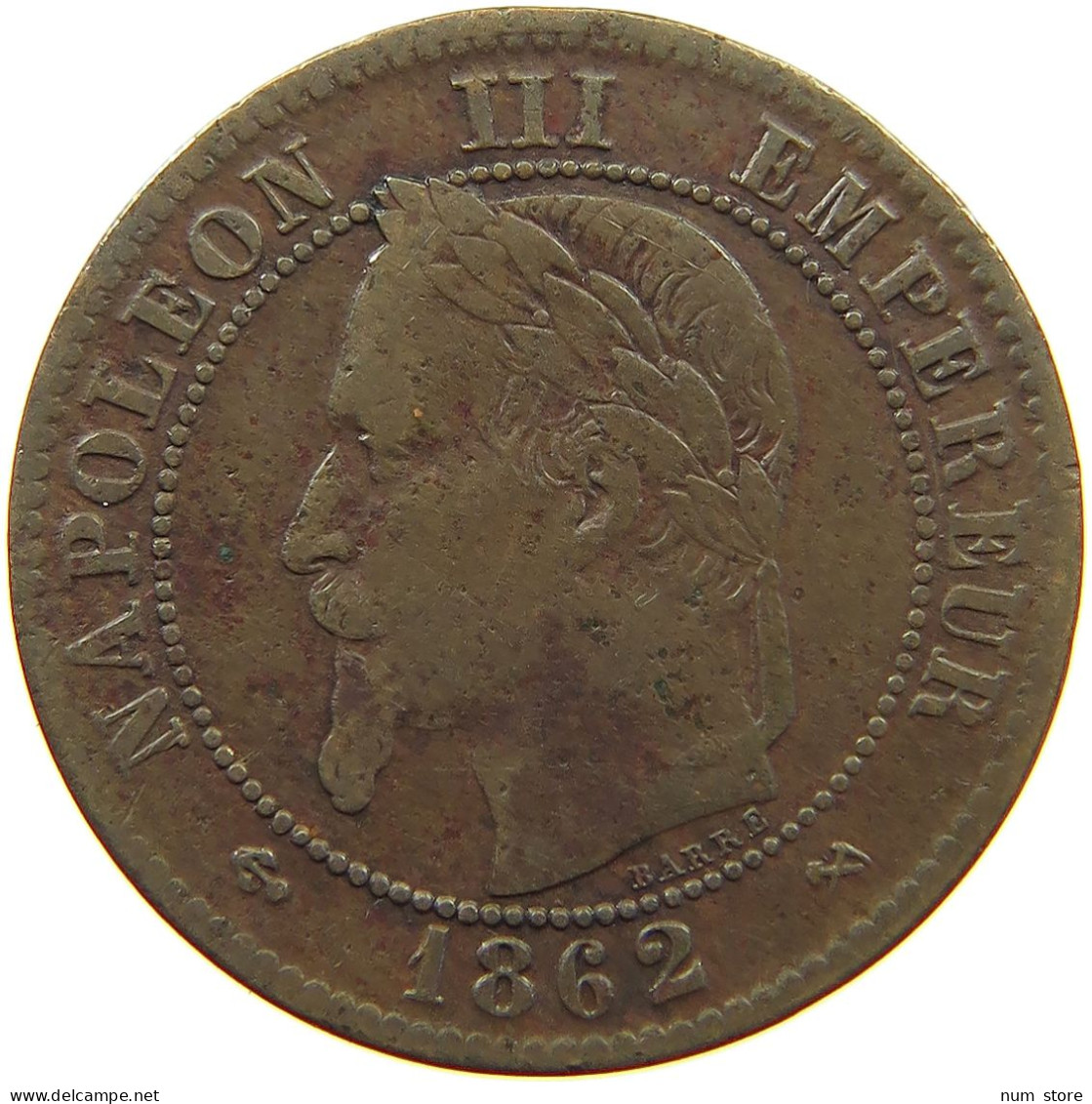 FRANCE 2 CENTIMES 1862 K #a012 0543 - 2 Centimes