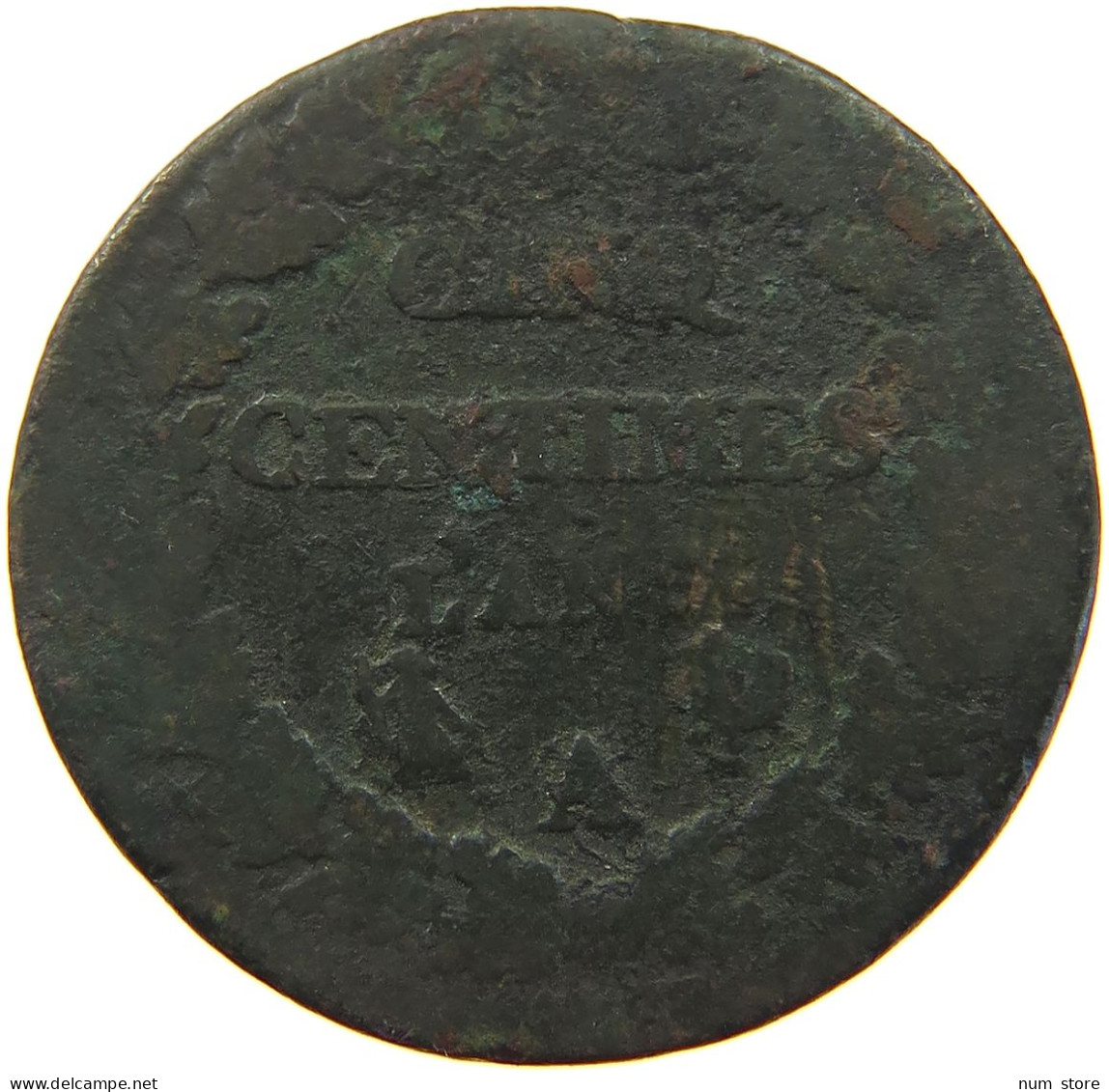 FRANCE 5 CENTIMES L AN 7 A #a011 0233 - 5 Centimes