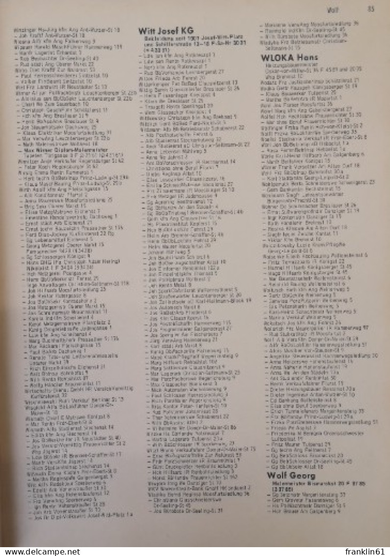 Adreßbuch Der Stadt Weiden I. D. Opf. 1972. - Glossaries