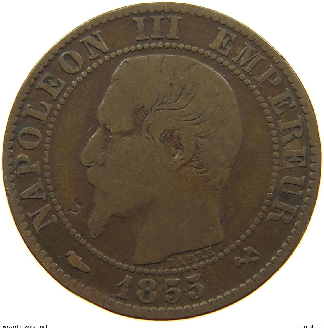 FRANCE 5 CENTIMES 1855 B #a084 0499 - 5 Centimes