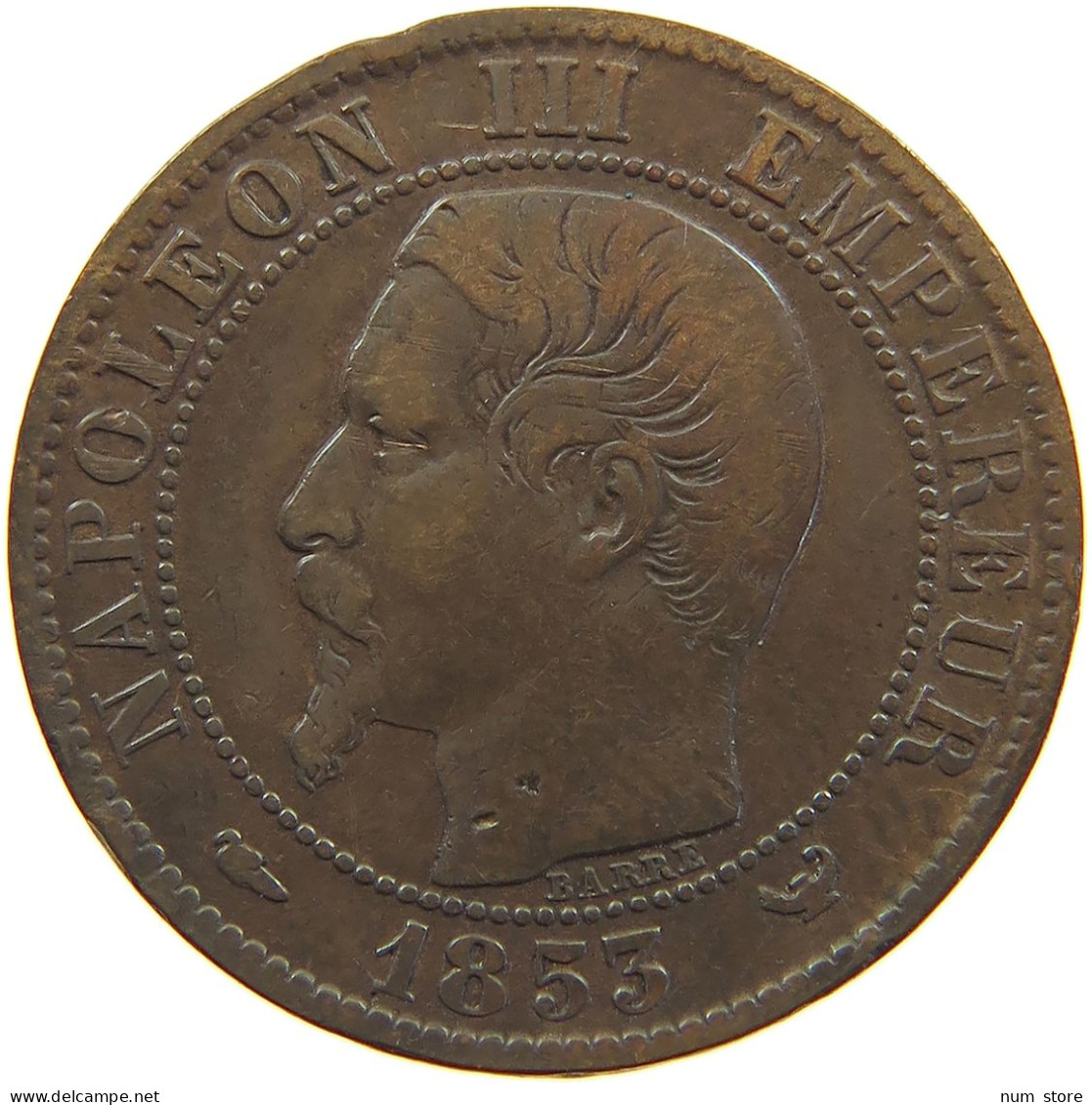 FRANCE 5 CENTIMES 1853 W #c022 0007 - 5 Centimes