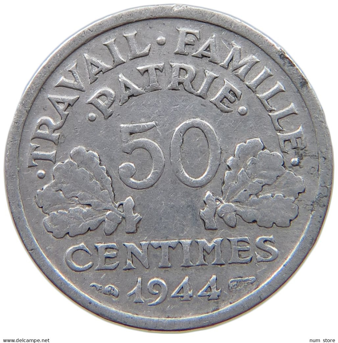 FRANCE FRANCE 50 CENTIMES 1944 B #a021 0673 - 50 Centimes
