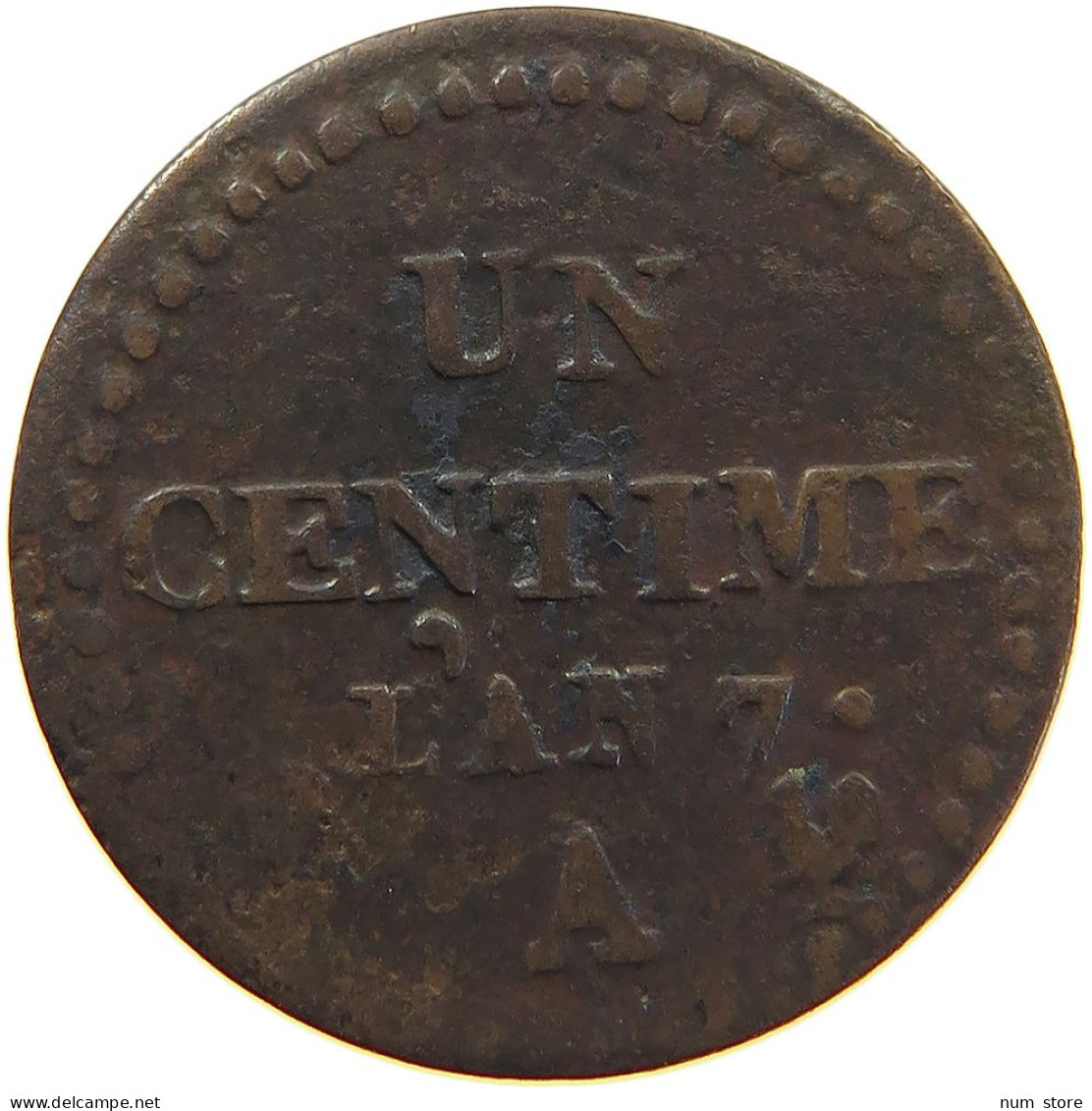 FRANCE CENTIME L AN 7 A #c065 0129 - 1 Centime