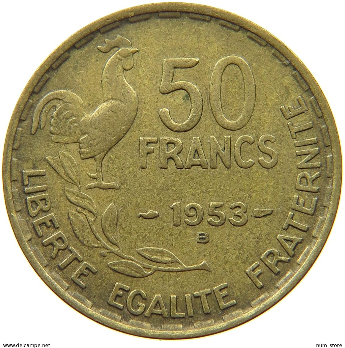 FRANCE 50 FRANCS 1953 B #s066 0249 - 50 Francs