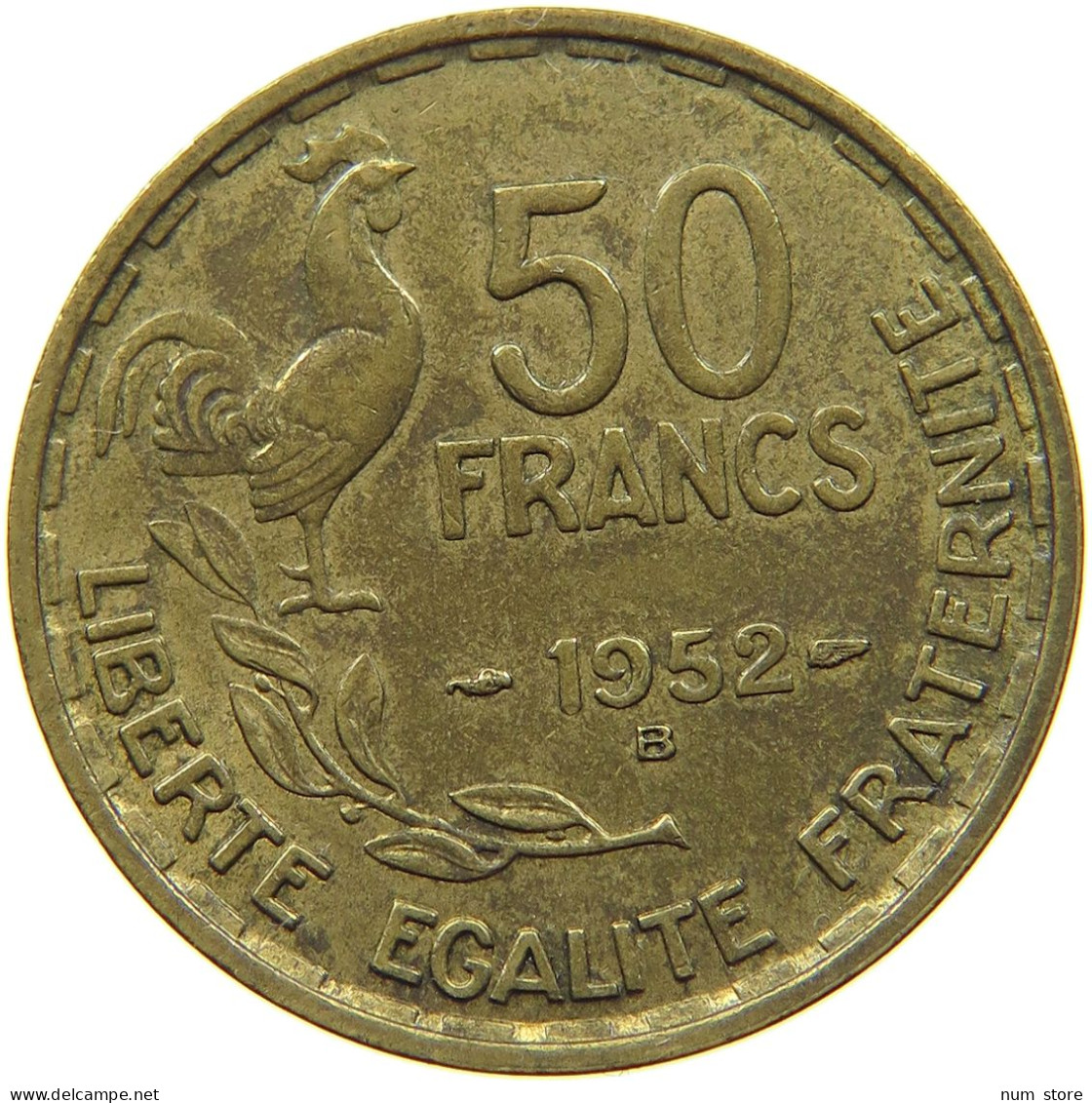 FRANCE 50 FRANCS 1952 B #s066 0247 - 50 Francs