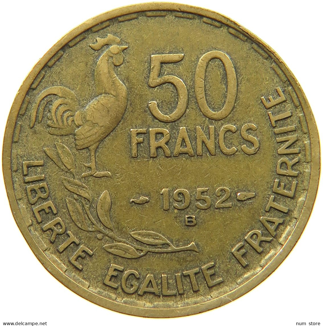 FRANCE 50 FRANCS 1952 B #s080 0479 - 50 Francs