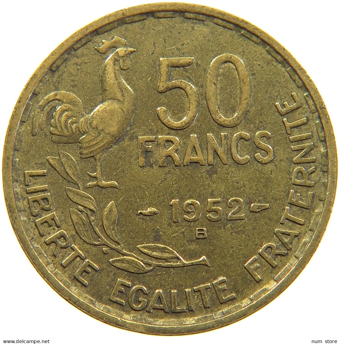 FRANCE 50 FRANCS 1952 B #a060 0017 - 50 Francs