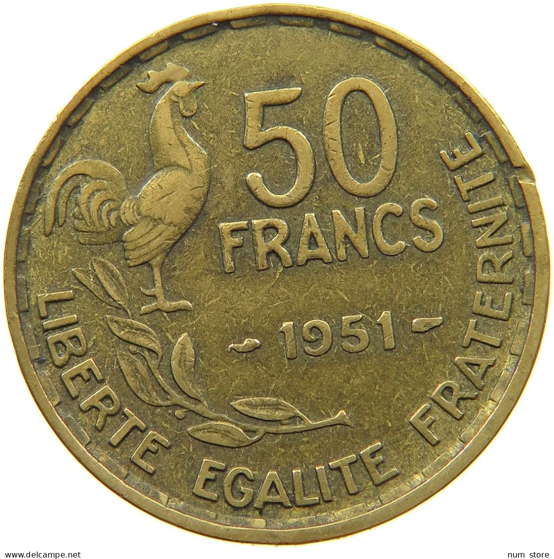 FRANCE 50 FRANCS 1951 #s080 0485 - 50 Francs