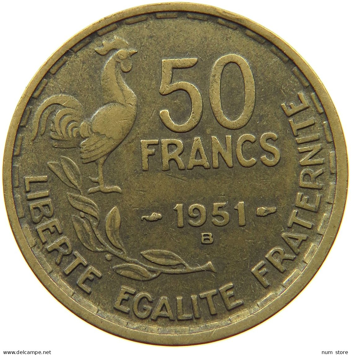 FRANCE 50 FRANCS 1951 B #s066 0233 - 50 Francs