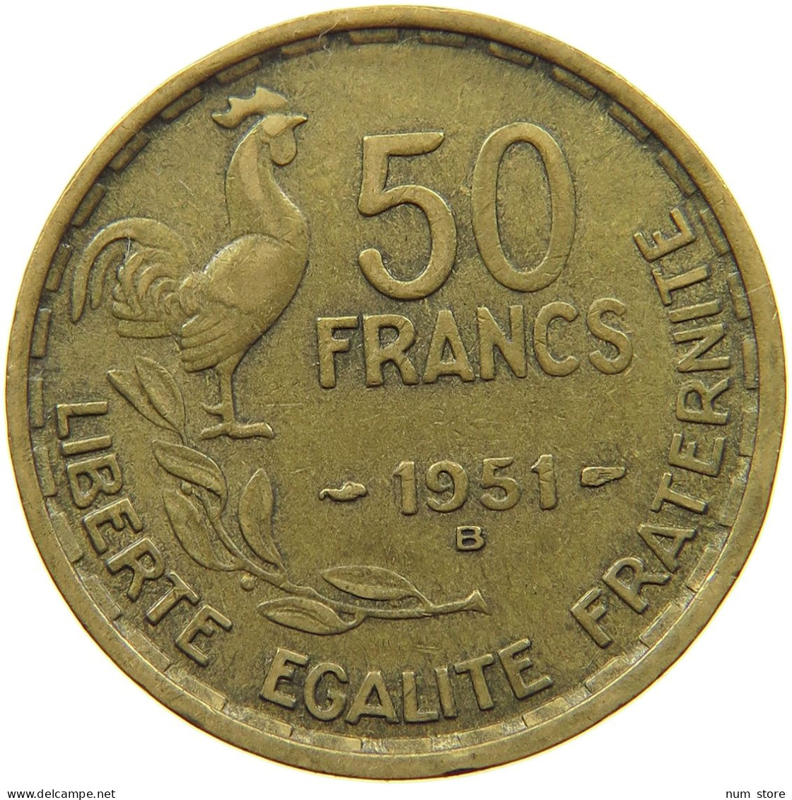 FRANCE 50 FRANCS 1951 B #s066 0223 - 50 Francs