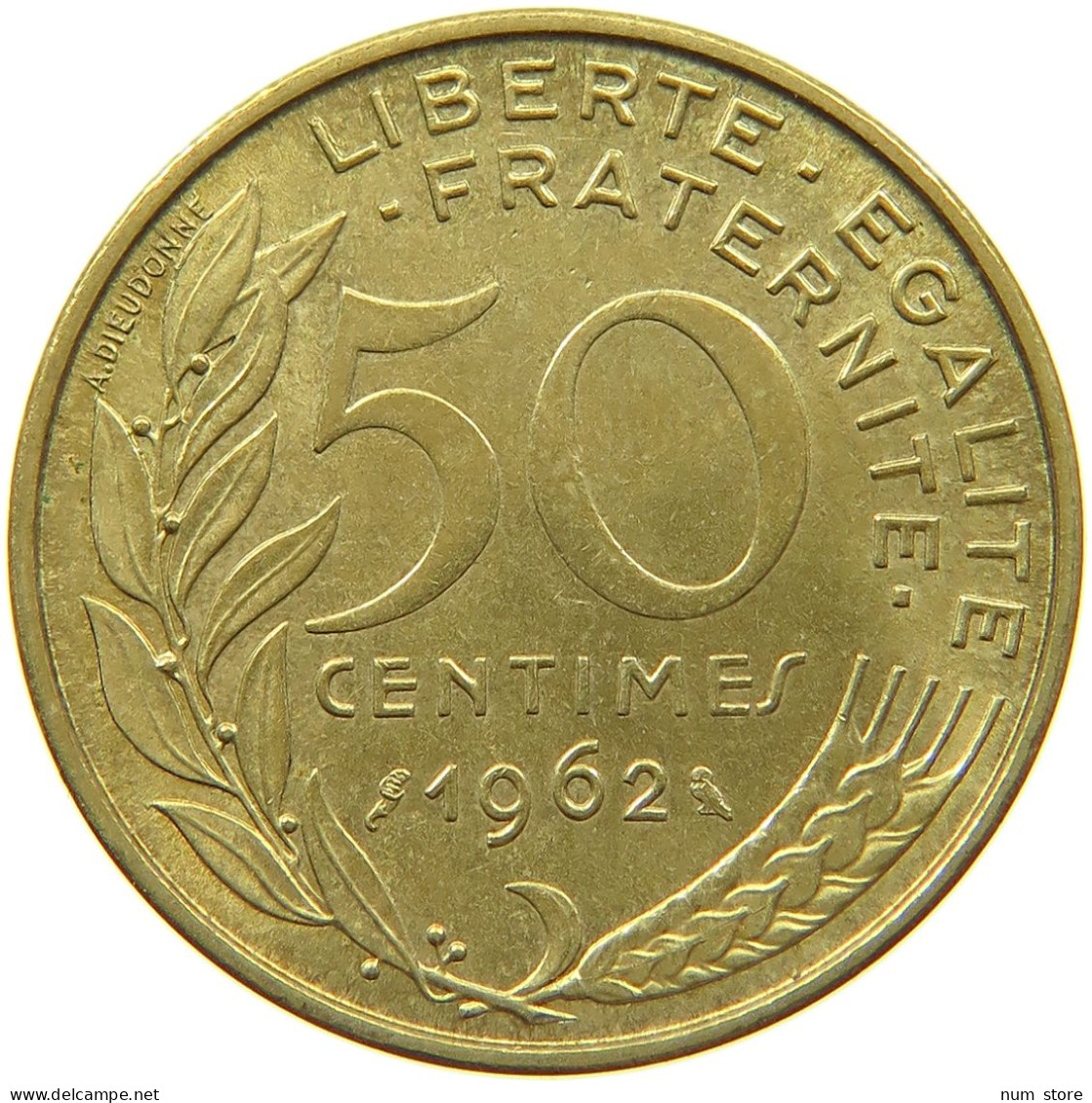 FRANCE 50 CENTIMES 1962 TOP #s080 0507 - 50 Centimes