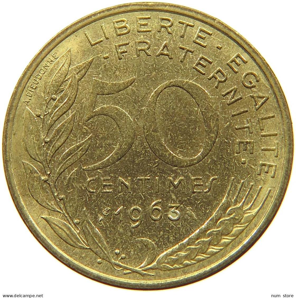 FRANCE 50 CENTIMES 1963 #s080 0505 - 50 Centimes