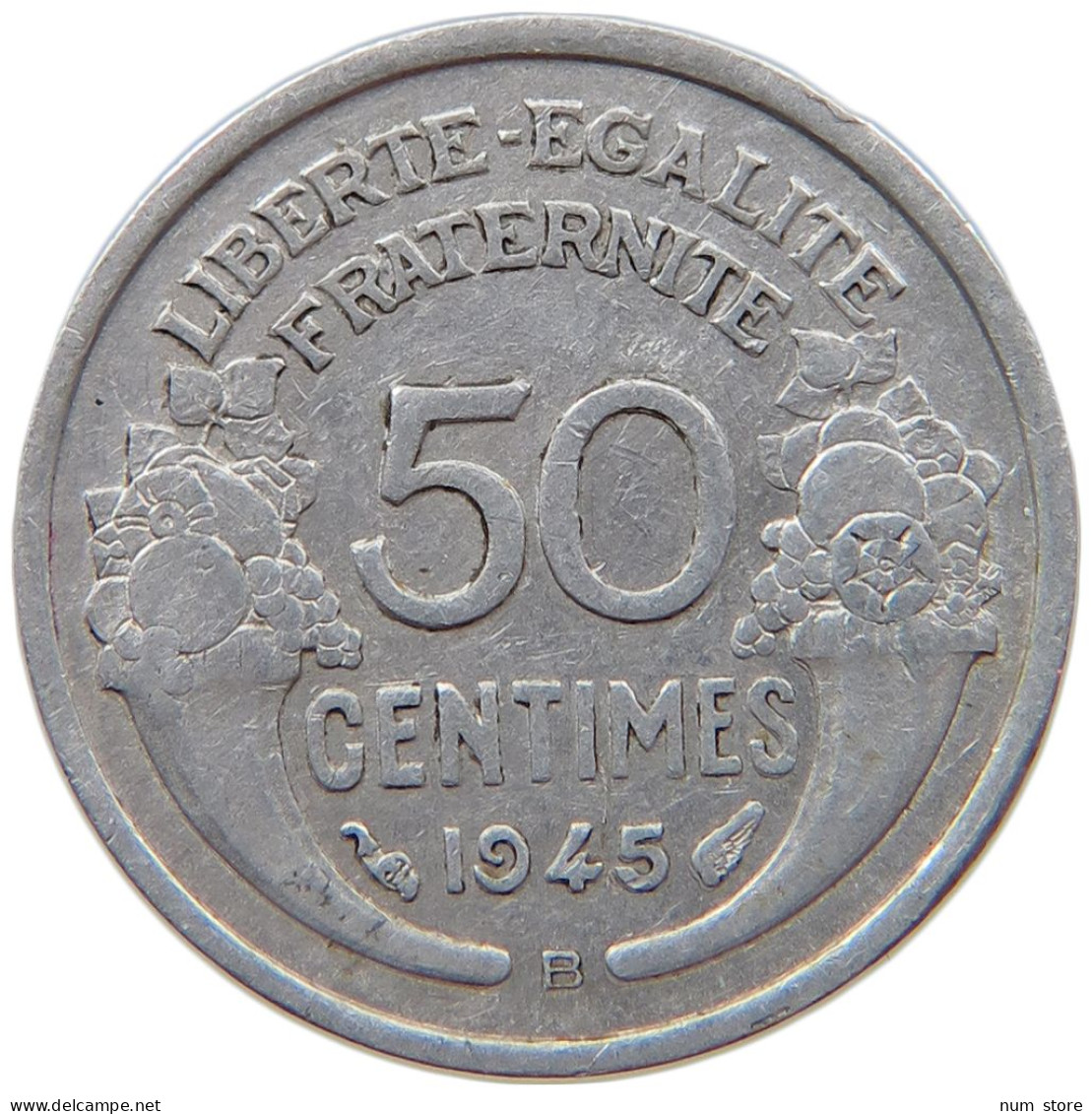 FRANCE 50 CENTIMES 1945 B #s023 0175 - 50 Centimes