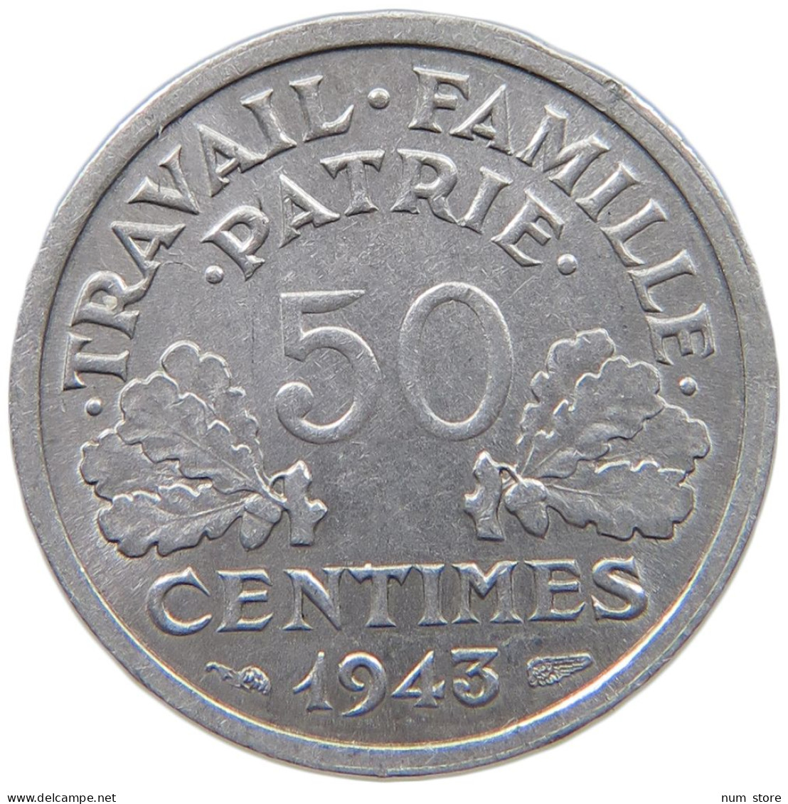 FRANCE 50 CENTIMES 1943 #c023 0343 - 50 Centimes
