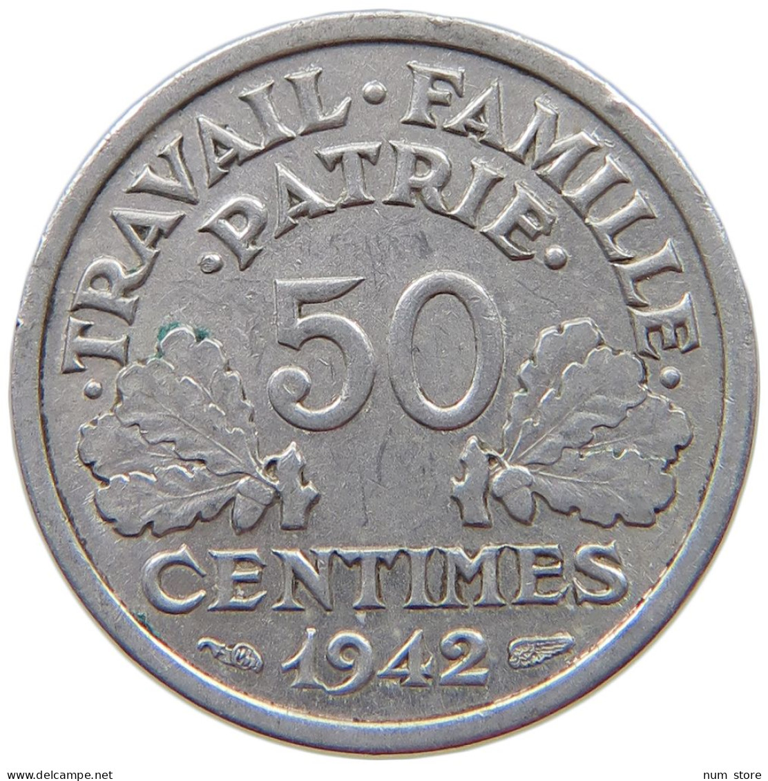 FRANCE 50 CENTIMES 1942 #s069 0751 - 50 Centimes