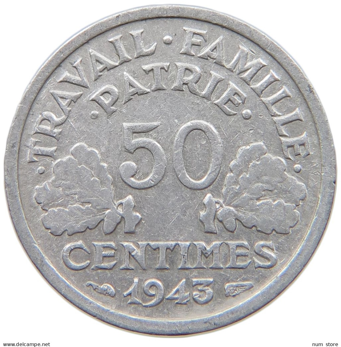 FRANCE 50 CENTIMES 1943 #a060 0215 - 50 Centimes