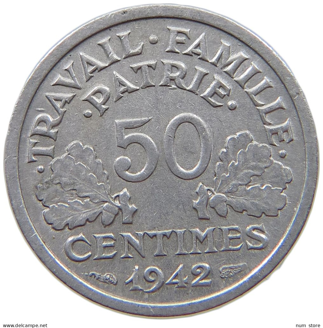 FRANCE 50 CENTIMES 1942 #s069 0747 - 50 Centimes