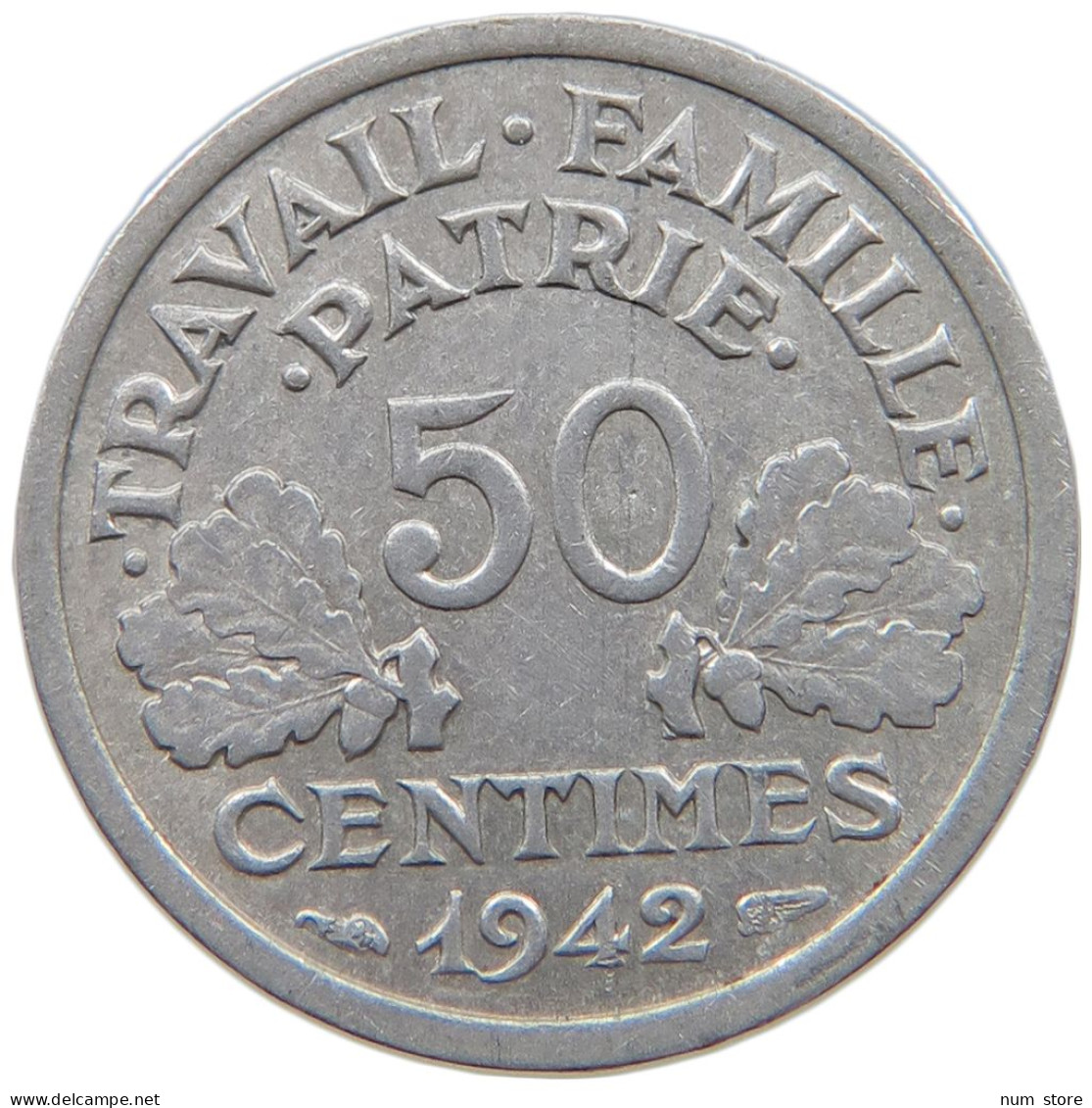 FRANCE 50 CENTIMES 1942 #a060 0219 - 50 Centimes