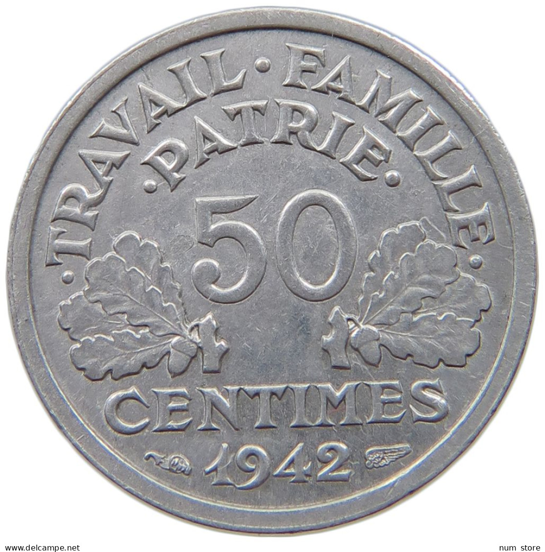 FRANCE 50 CENTIMES 1942 #a021 0675 - 50 Centimes