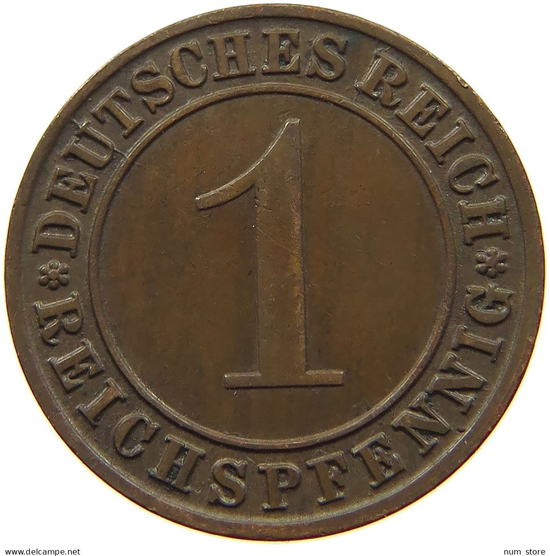 GERMANY WEIMAR 1 PFENNIG 1928 A #s078 1097 - 1 Renten- & 1 Reichspfennig