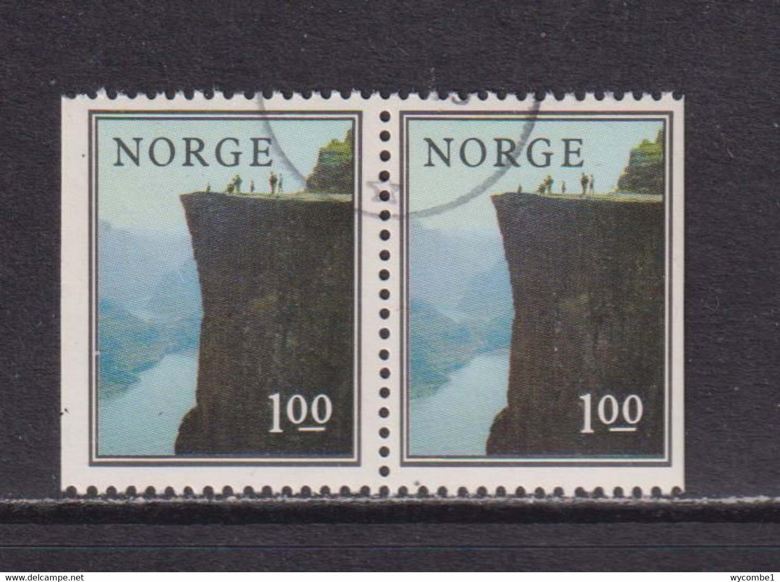 NORWAY - 1976 Scenery 1k  Booklet Pairs  Used As Scan - Used Stamps