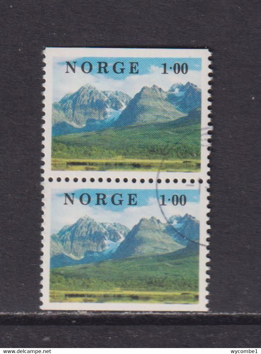 NORWAY - 1978 Scenery 1k  Booklet Pair  Used As Scan - Used Stamps