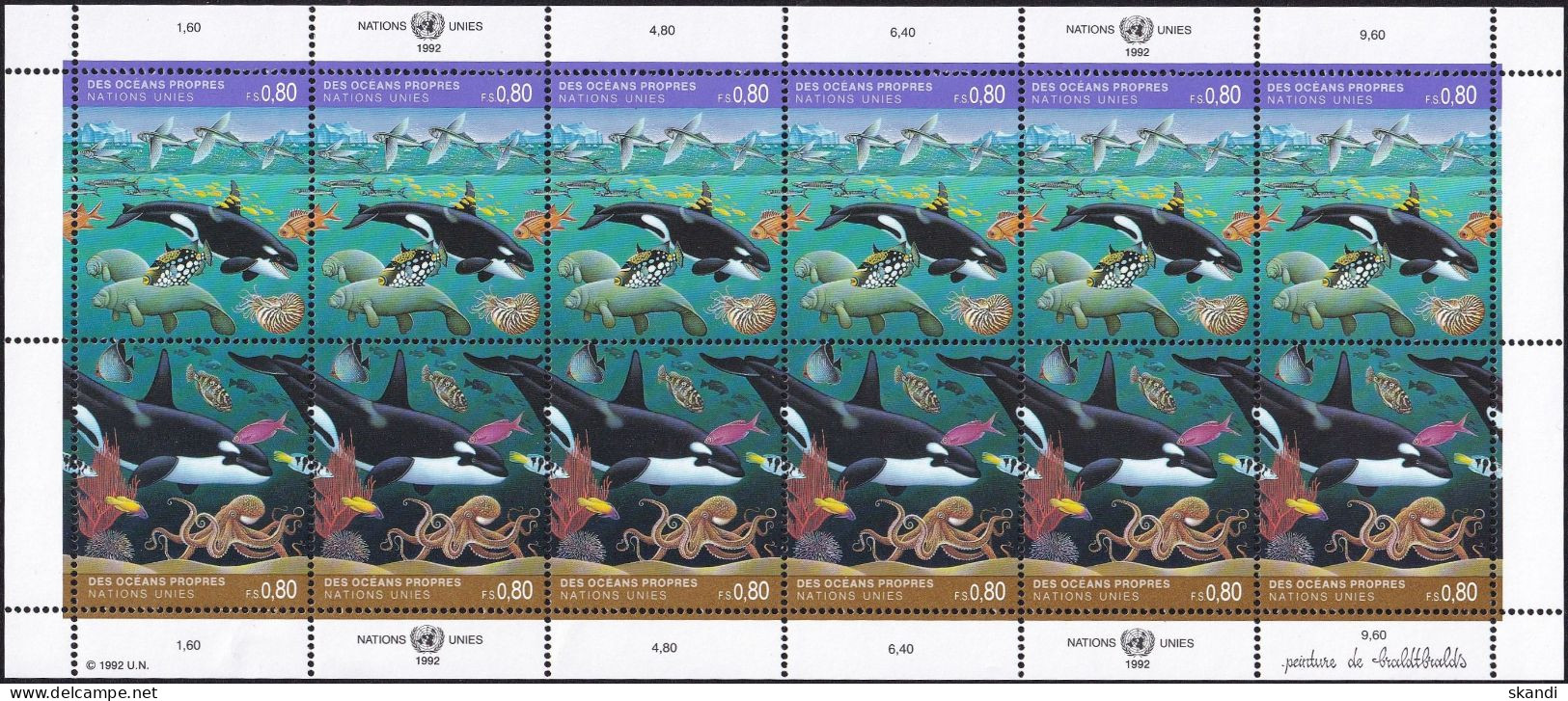 UNO GENF 1992 Mi-Nr. 213/14 Kleinbogen ** MNH - Blocs-feuillets