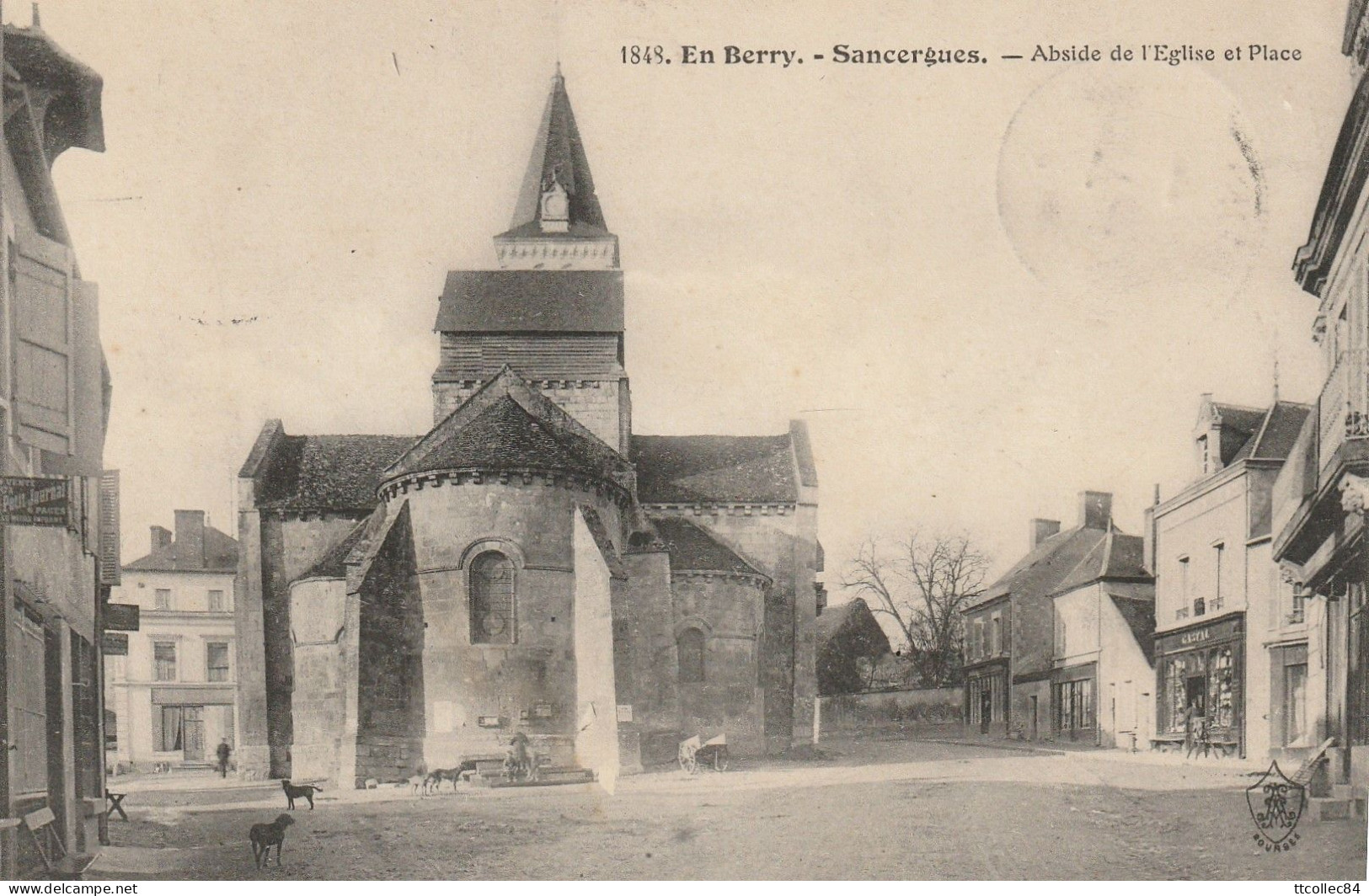 CPA-18-SANCERGUES-Abside De L'église Et Place - Sancergues