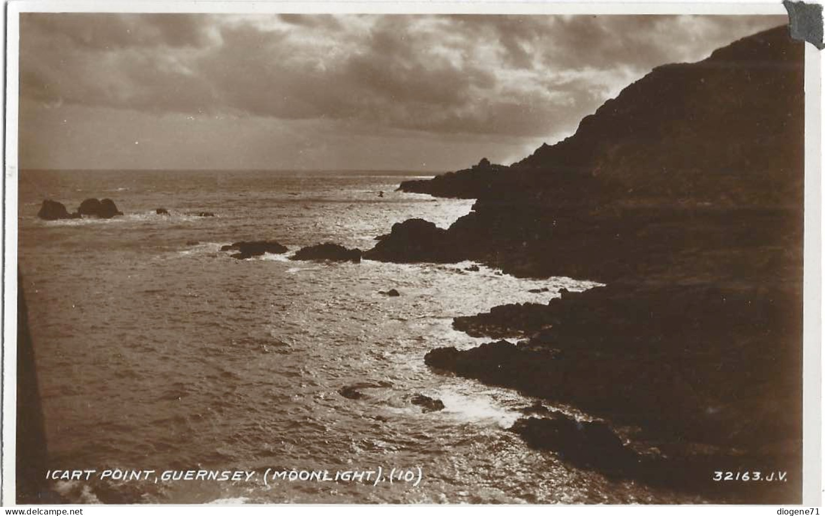 Guernsey Icart Point Moonlight Valentine's Post Card - Guernsey
