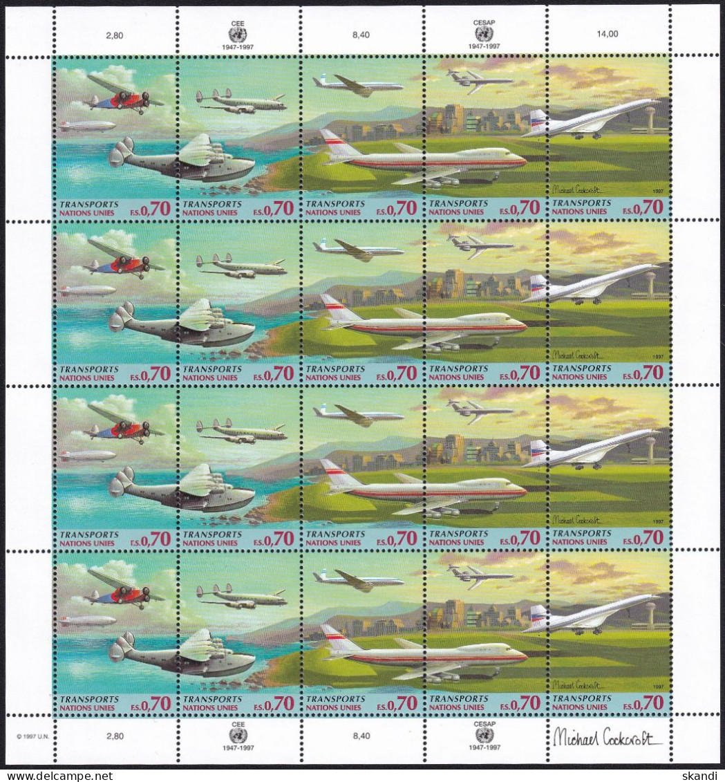 UNO GENF 1997 Mi-Nr. 314/18 Kleinbogen ** MNH - Blocs-feuillets