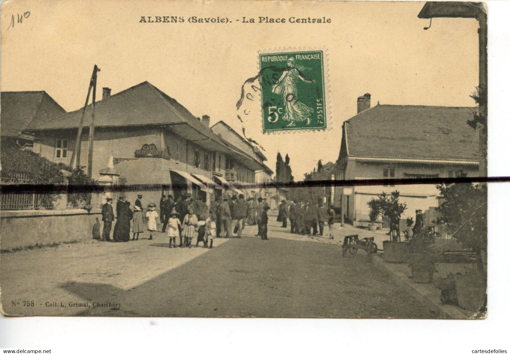 CPA .  SAVOIE. D73. Albens . La Place Centrale. Hôtel De FRANCE - Albens