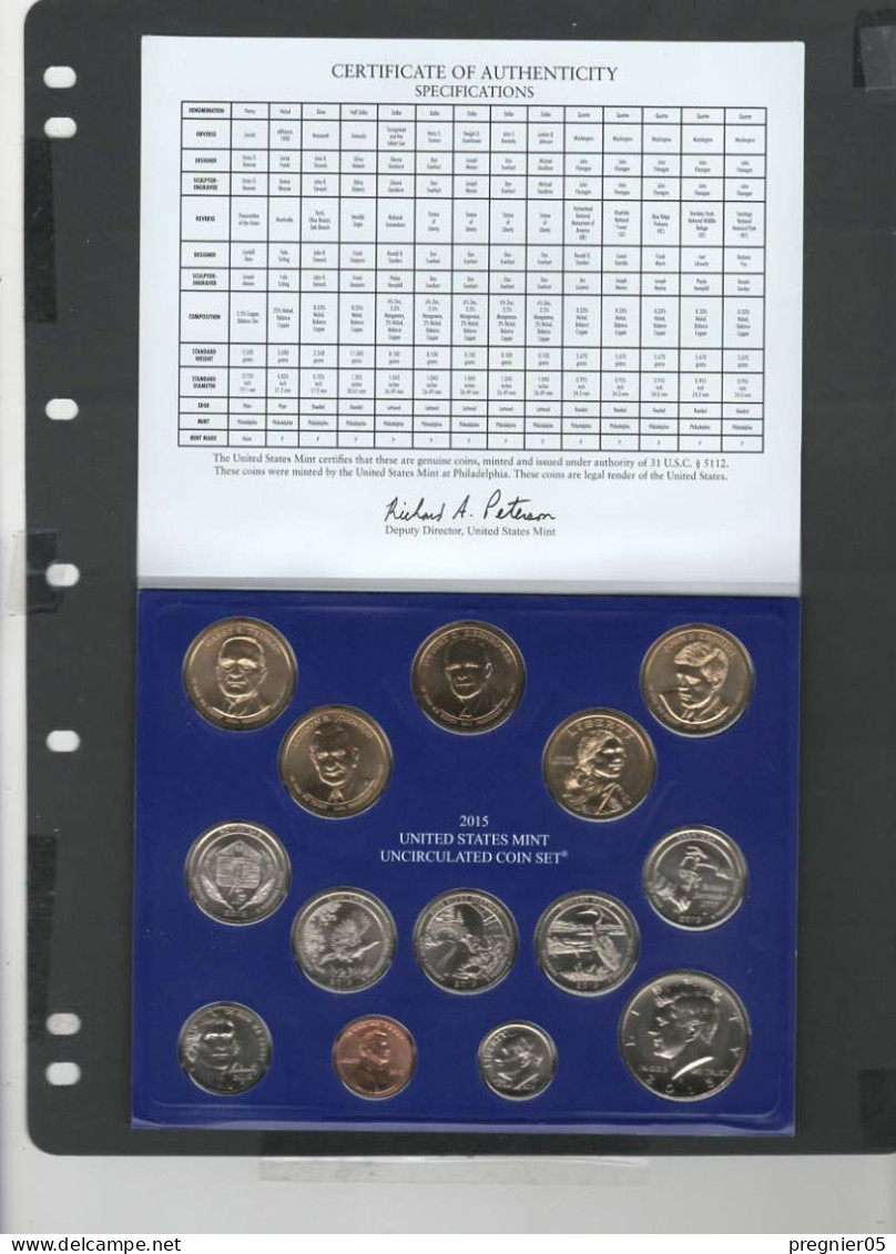 Baisse De Prix USA -  2 Blisters 28 Pièces Mint Uncirculated Série 2015 - Mint Sets